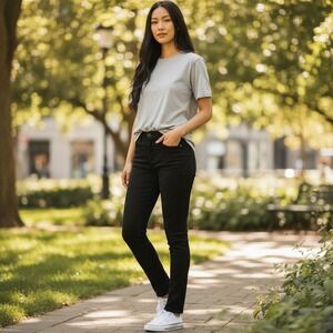 Denizen Levi's High Rise Skinny Jeans 4L W27 L32 Black NWT Stretch 86156-0000